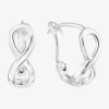 Silver Treasures Sterling Silver Infinity Leverback Hoop Earrings In Silver