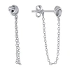 Silver Treasures Sterling Silver Knot Drop Earrings In Metallic