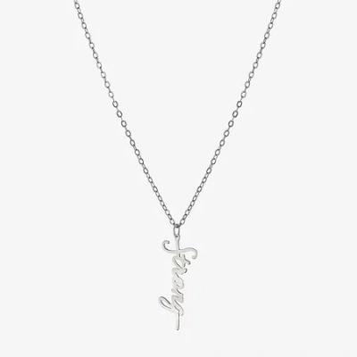 Silver Treasures Strong Womens Sterling Silver 16 Inch Pendant Necklace In Transparent