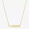 Silver Treasures Unstoppable Womens 14k Gold Over Silver Bar 16 Inch Pendant Necklace In Gold