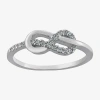 Silver Treasures Womens 20.5mm Cubic Zirconia Sterling Silver Infinity Band In Silver
