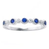 Silver Treasures Womens Blue Spinel Sterling Silver Delicate Band In Brown