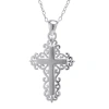 Silver Treasures Womens Cross 18 Inch Pendant Necklace In Metallic
