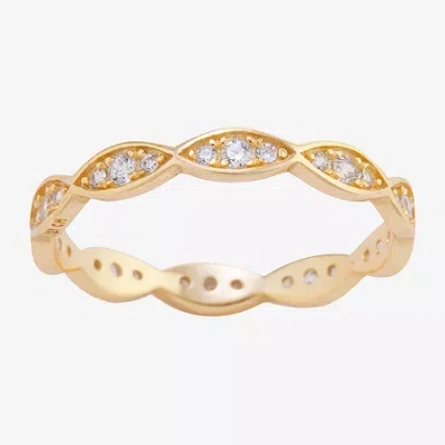 Silver Treasures Womens Cubic Zirconia 14k Gold Over Silver Band In Multi
