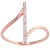 Silver Treasures Womens Cubic Zirconia 14k Rose Gold Over Silver Cocktail Ring In Multi