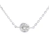 Silver Treasures Womens Cubic Zirconia Sterling Silver Round 14 Inch Choker Necklace In Metallic