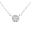 Silver Treasures Womens Cubic Zirconia Sterling Silver Round 14 Inch Choker Necklace In Silver