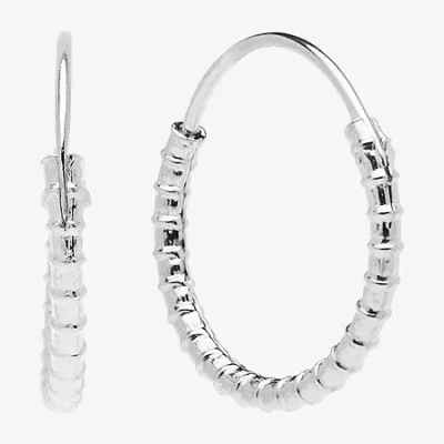 Silver Treasures Womens Sterling Silver 13.4mm Hypoallergenic Hoop Earrings