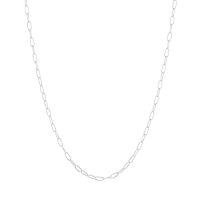 Silver Treasures Womens Sterling Silver 18 Inch Paperclip Chain Necklace In Brown