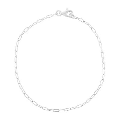 Silver Treasures Womens Sterling Silver 7.5 Inch Solid Paperclip Chain Bracelet In Metallic