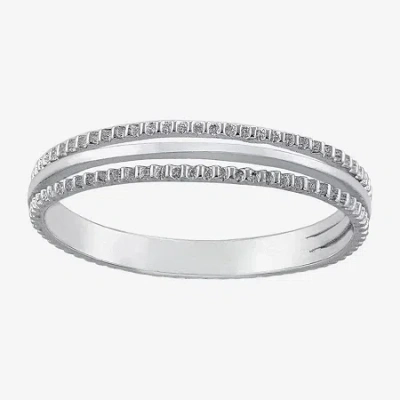 Silver Treasures Womens Sterling Silver Band In Metallic