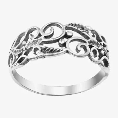 Silver Treasures Womens Sterling Silver Band In Metallic