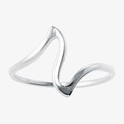 Silver Treasures Womens Sterling Silver Band In White