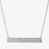 Silver Treasures Womens Sterling Silver Bar 16 Inch Pendant Necklace In Metallic