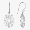 Silver Treasures Womens Sterling Silver Drop Earrings In Silver