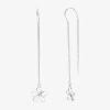 Silver Treasures Womens Sterling Silver Flower Hypoallergenic Drop Earrings In Transparent
