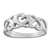 Silver Treasures Womens Sterling Silver Heart Band In Silver