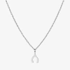 Silver Treasures Womens Sterling Silver Wishbone 16 Inch Pendant Necklace In Metallic