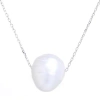 Silver Treasures Womens White Cultured Freshwater Pearl Sterling Silver 18 Inch Pendant Necklace In Metallic