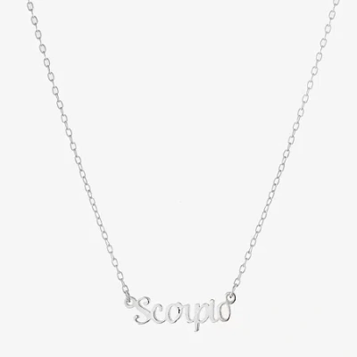 Silver Treasures Zodiac Womens Sterling Silver 16 Inch Pendant Necklace In Metallic