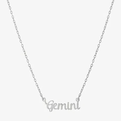 Silver Treasures Zodiac Womens Sterling Silver 16 Inch Pendant Necklace In Metallic