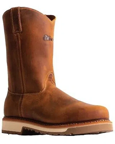 Pre-owned Silverado Men's 10&quot; Western Work Boot - Steel Toe Tan 10.5 D In Brown