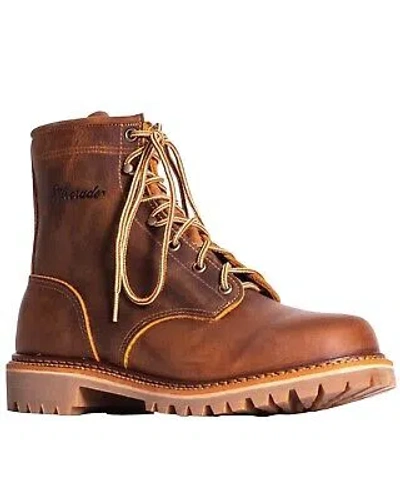 Pre-owned Silverado Men's 6&quot; Lace-up Work Boot - Soft Toe - 7724 In Brown