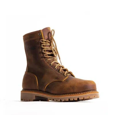 Pre-owned Silverado Men's 8" Oil Brown Lace-up Work Boot - Steel Toe - 7709st