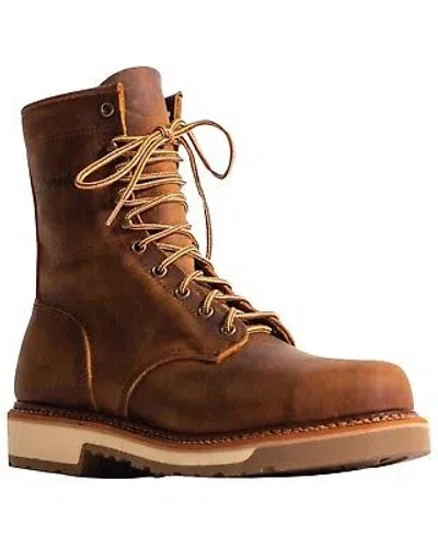 Pre-owned Silverado Men's Lace-up Work Boot - Steel Toe Tan 12 D In Brown
