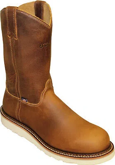 Pre-owned Silverado Mens 10in Wellington Shipyard Oil Tan Leather Work Boots