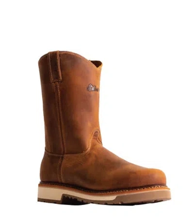 Pre-owned Silverado Mens 10in Wellington Shipyard Pull-on St Oil Tan Leather Work Boots