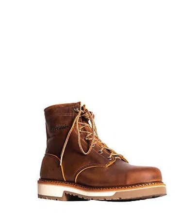 Pre-owned Silverado Mens 6in Lumberjack Shipyard Pu St Oil Tan Leather Work Boots