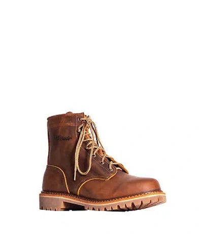 Pre-owned Silverado Mens 6in Lumberjack Shipyard St Oil Tan Leather Work Boots