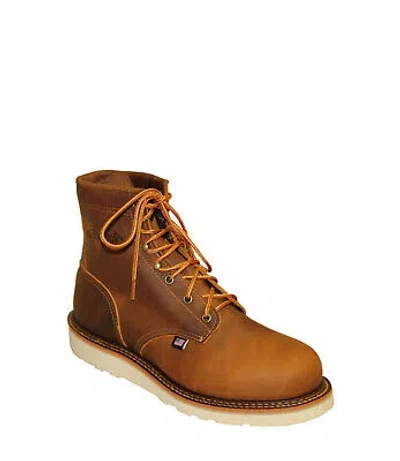 Pre-owned Silverado Mens 6in Lumberjack Shipyard Wedge Oil Tan Leather Work Boots