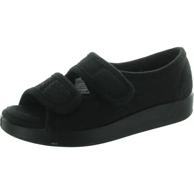 Silvert's Womens Slip On Open Toe Strappy Sandals In Black