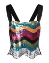Silvia Astore Woman Top Black Size 2 Polyamide, Silk In Black