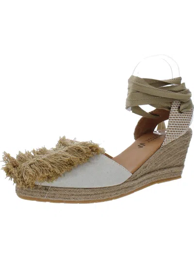 Silvia Cobos Leaf Womens Canvas Espadrille Heels In Brown