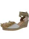 Silvia Cobos Leaf Womens Canvas Espadrille Heels In Multi