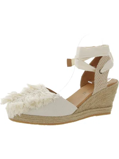 Silvia Cobos Leaf Womens Canvas Espadrille Heels In White