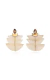 Silvia Furmanovich 18k Yellow Gold Beige Gradient Fan-shaped Horse Mane Earrings With Diamond And Smoky Quartz In White