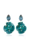Silvia Furmanovich 18k Yellow Gold Blue Horse Mane Sphere Earrings