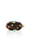 Silvia Furmanovich 18k Yellow Gold Brauna Wood Bombe Ring