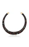 Silvia Furmanovich 18k Yellow Gold Brauna Wood Choker Necklace In Brown