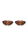 Silvia Furmanovich 18k Yellow Gold Marquetry Wood Earrings In Multi