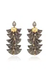 Silvia Furmanovich 18k Yellow Gold Mini Grey Fan Shaped Horse Mane Earrings In Gray