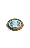 Silvia Furmanovich 18k Yellow Gold  Oval Shaped Rring With Blue Topaz