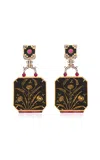 Silvia Furmanovich 18k Yellow Gold Papier Mã¢chã© Earrings With Diamond And Rubies