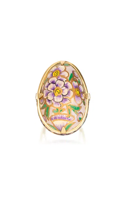 Silvia Furmanovich 18k Yellow Gold Papier Mã¢chã© Ring In Pink
