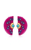 Silvia Furmanovich 18k Yellow Gold Pink Horse Mane Earrings