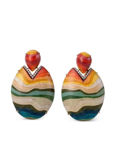 Silvia Furmanovich 18k Yellow Gold Rainbow Diamond Earrings In Neutral